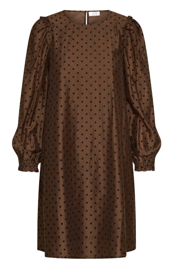Love & Divine dress with polka dots brown