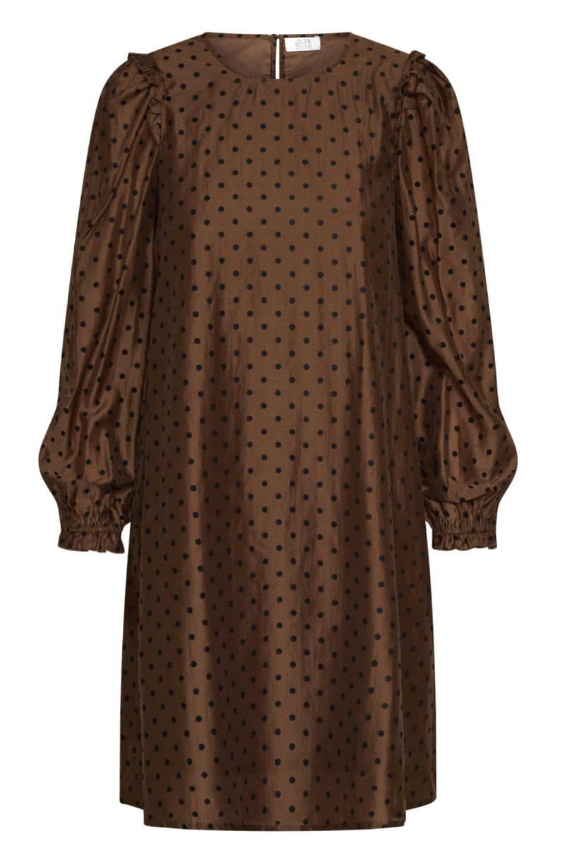 Love & Divine dress with polka dots brown