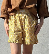 Gaspar Honolulu shorts flower frill yellow