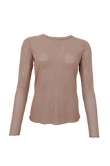 Black Colour Alexis  mesh tee with stones latte