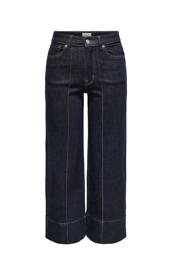 Only Carmakoma Willy wide croped dark blue denim