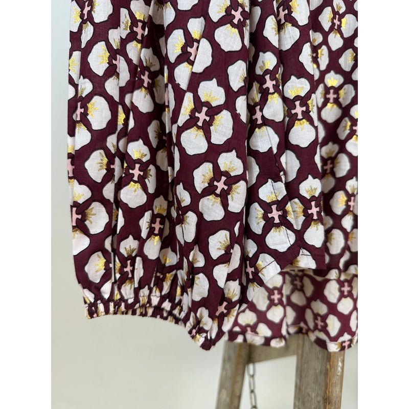 Gaspar  Flower dress bordeaux
