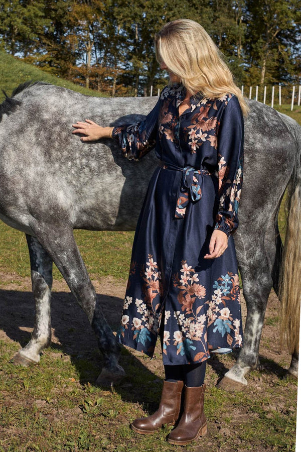 Black Colour Zendaya dress navy flower