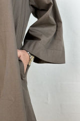 Gaspar Mumbai poplin dress brown