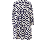 Gozzip Meta tunic blue offwhite print