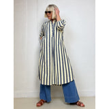 Gaspar Love poplin dress stripe dark blue