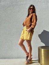 Gaspar Honolulu shorts flower frill yellow
