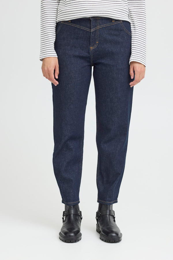 Pulz Lira jeans high waist ancle dark blue denim