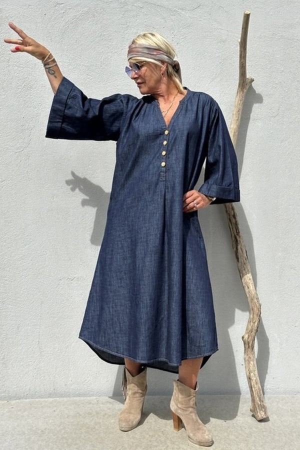 Gaspar Mumbai denim dress blue
