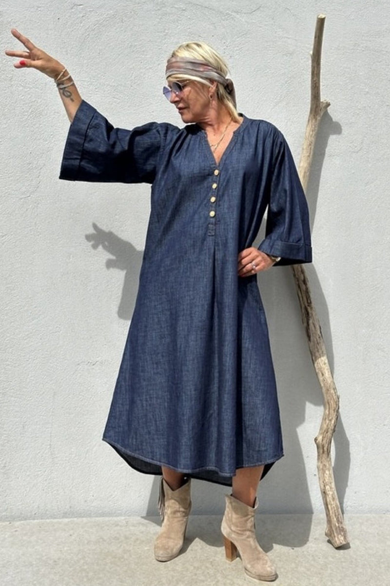 Gaspar Mumbai denim dress blue