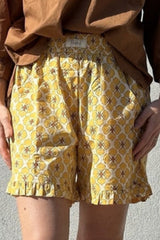 Gaspar Honolulu shorts flower frill yellow