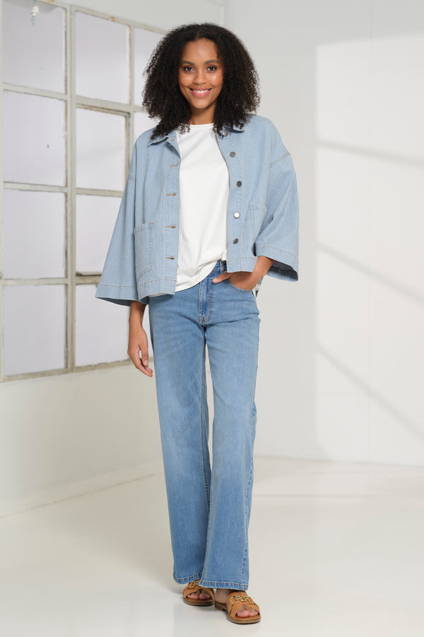 Prepair Bree jacket light blue stripe