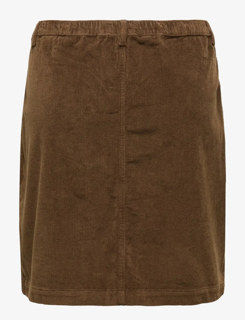 Only Carmakoma Amazing cord skirt brown