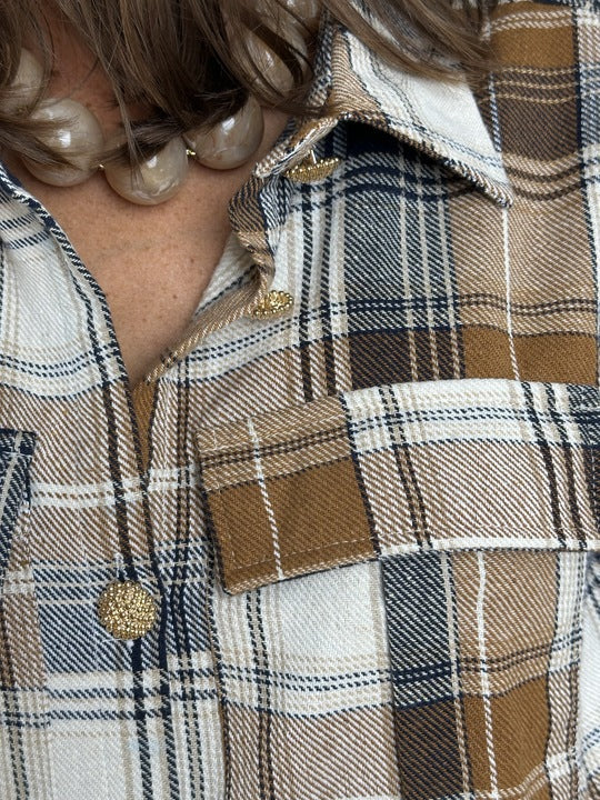 Gaspar Stockholm check camel