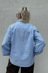 Gaspar Aarhus Stripe Shirt Light Blue