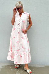 Gaspar Loule flamingo dress rose