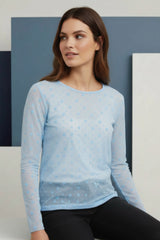 Ofelia Gitte mesh blouse light blue