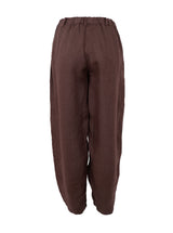 Black Colour Melina barrel linen pant coffee
