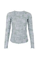 Black Colour Annie Shimmer Mesh Blouse Green