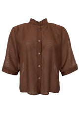 Black Colour Carla shirt hazelnut