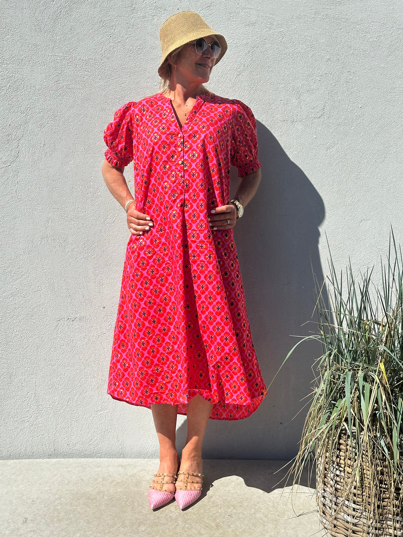 Gaspar Tunø flower dress pink
