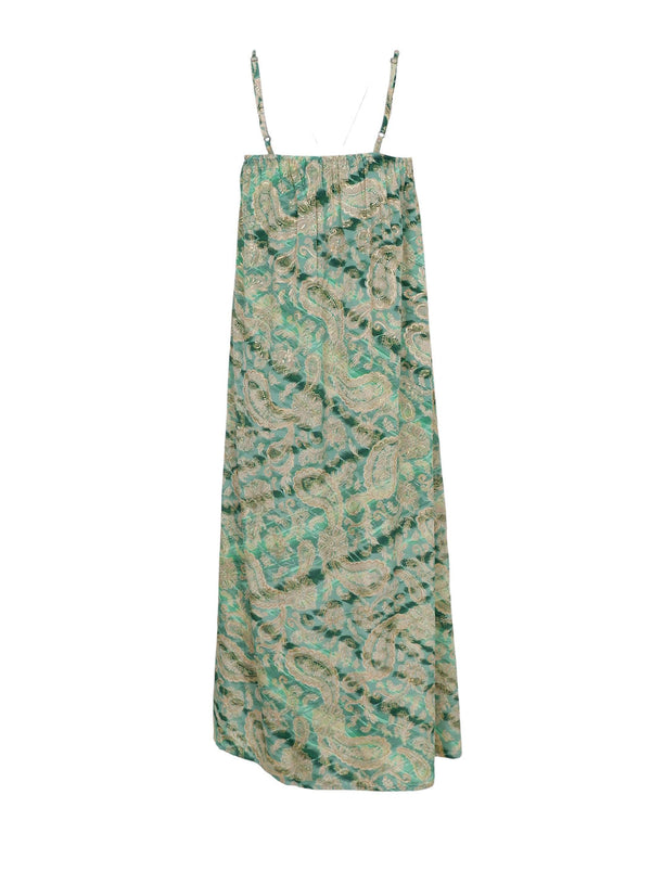 Black Colour Luna maxi strap dress floral green