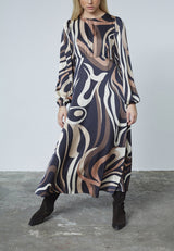 Love & Divine dress grafic print brown