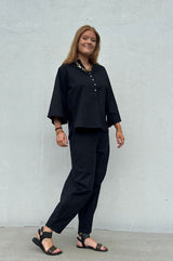 Gaspar  Mumbai poplin blouse black