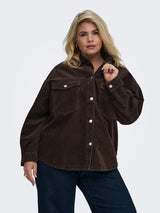 Only Carmakoma Tiggy cord shacket Ganache brown
