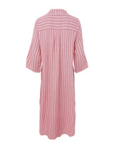 Black Colour Melina linen shirt dress rosa stripe