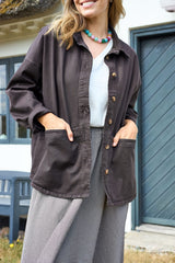Black Colour Noemi shirt Jacket coffee