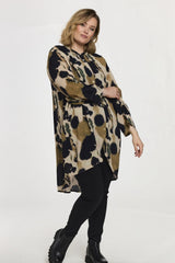 Gozzip Monna shirt tunic beige/black