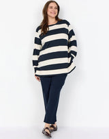 Wasabi Chaline 1 sweatshirt navy/offwhite stripe