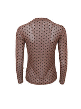 Black Colour Jennie dotted mesh blouse espresso dot