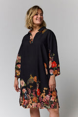 Gozzip Michelle Tunic black with rose fall board