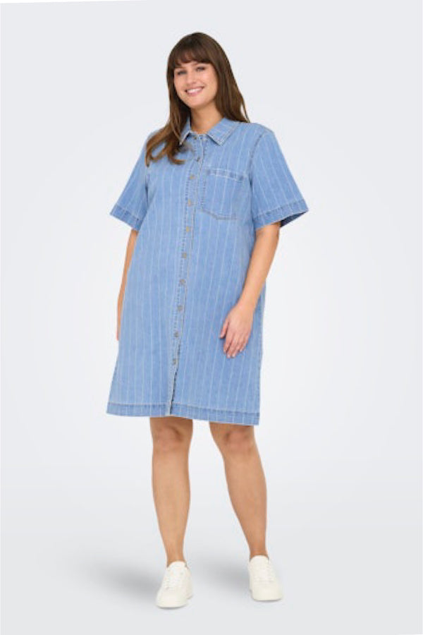 Only Carmakoma Asta stripe denim dress