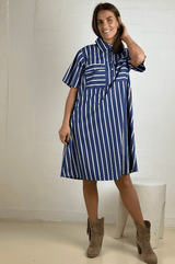 Gaspar Nice poplin dress blue