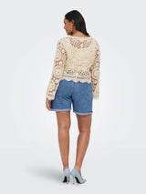 Only Carmakoma Waterly croche tie cardigan birch