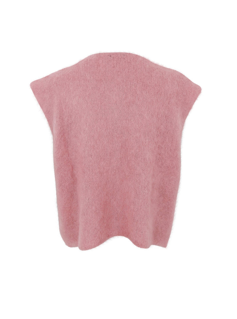Black Colour  Bjoerk knitted button vest winter rose