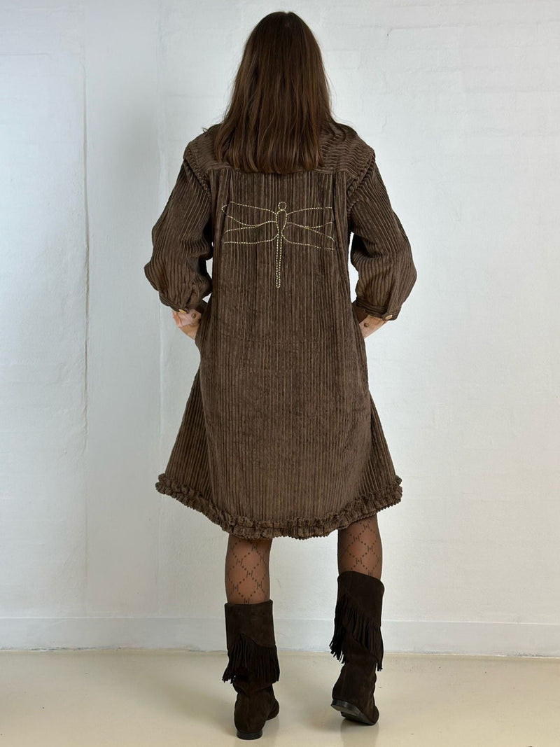 Gaspar Rio Corduroy dress taupe