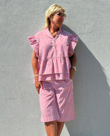 Gaspar Honolulu poplin shorts red stripe