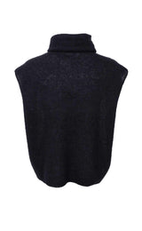 Black Colour Dell roll neck knit vest black