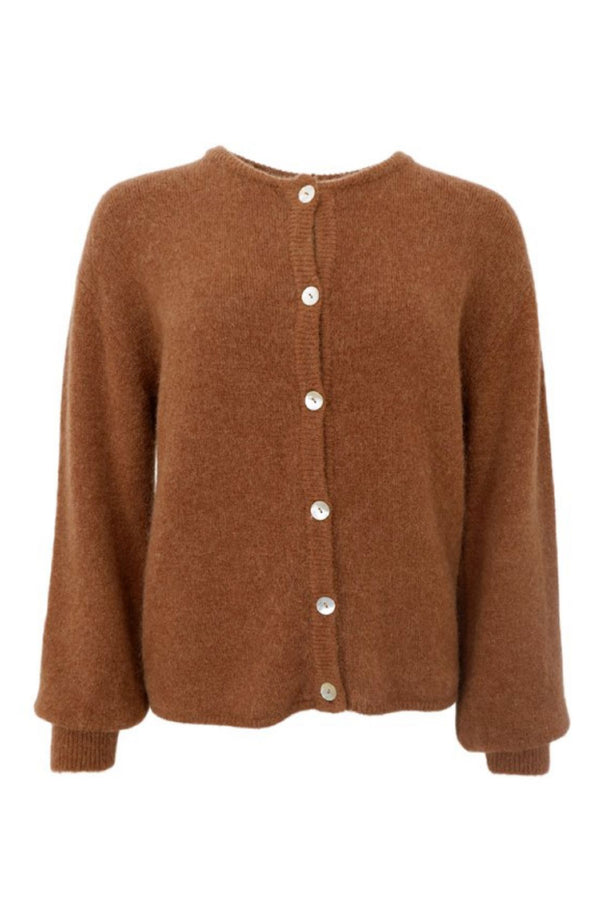 Black Colour Bella knit cardigan camel