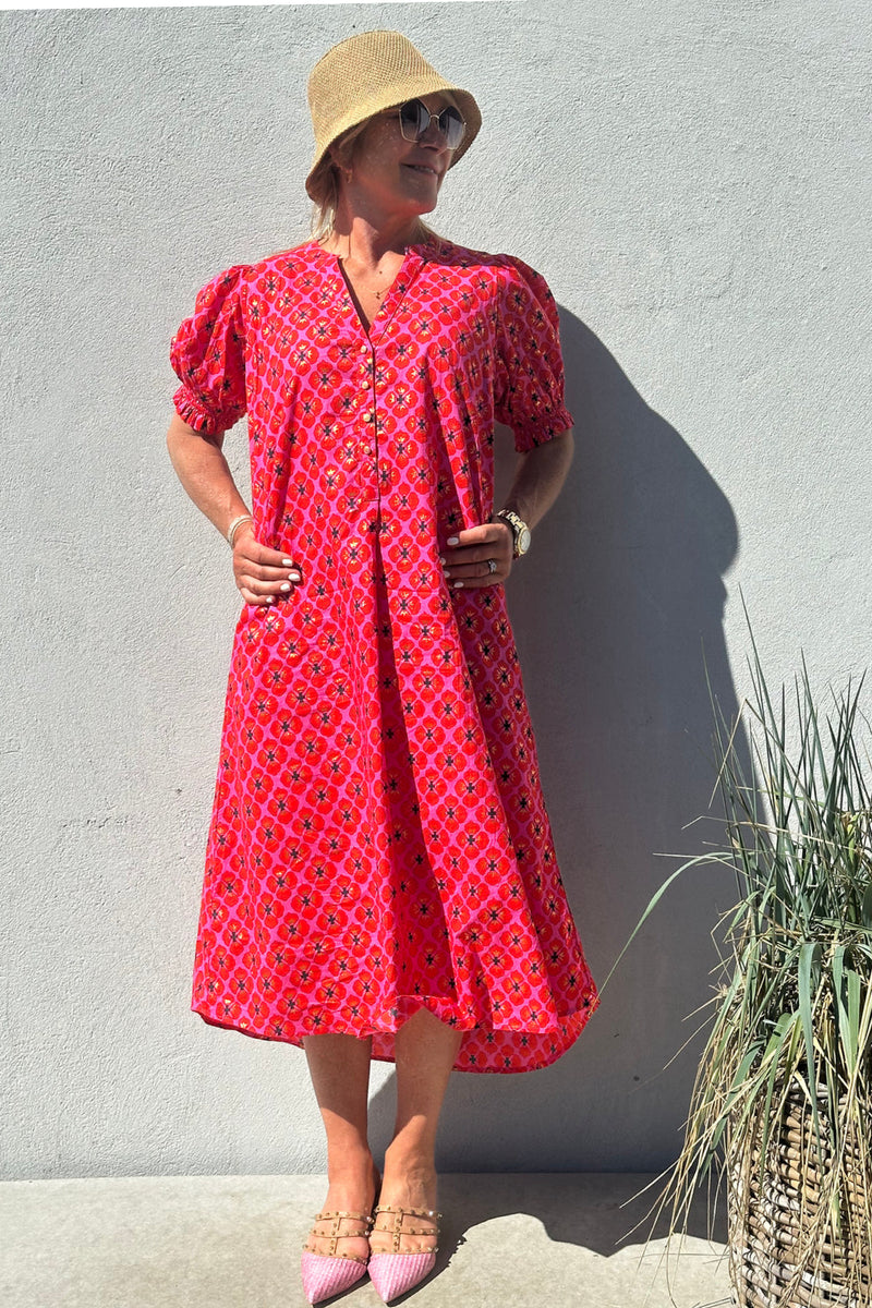 Gaspar Tunø flower dress pink
