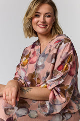 Gozzip Skuld tunic Dusty rose with large flowers