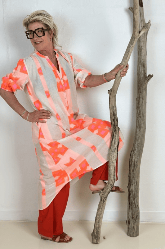 Gaspar Love jaquard dress orange