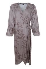 Black Colour Nancy wrap dress taupe