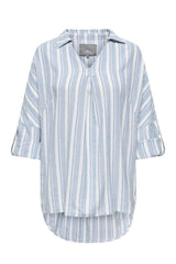 Only Carmakoma Caro linen shirt blue stripe