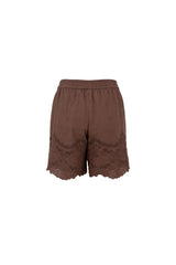 Black Colour Agneta lace shorts espresso