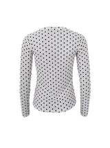Black Colour Jennie dotted mesh blouse offwhite